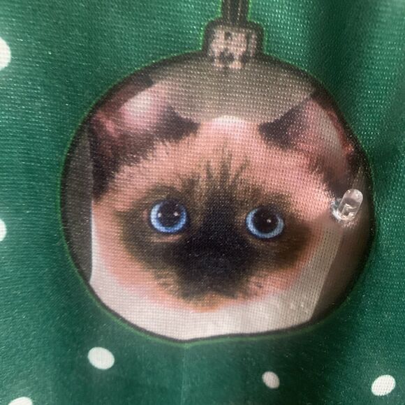 Rare Women's Cat Christmas Long Sleeve Mini Dress with Real Jingle Bells - Picture 4 of 10